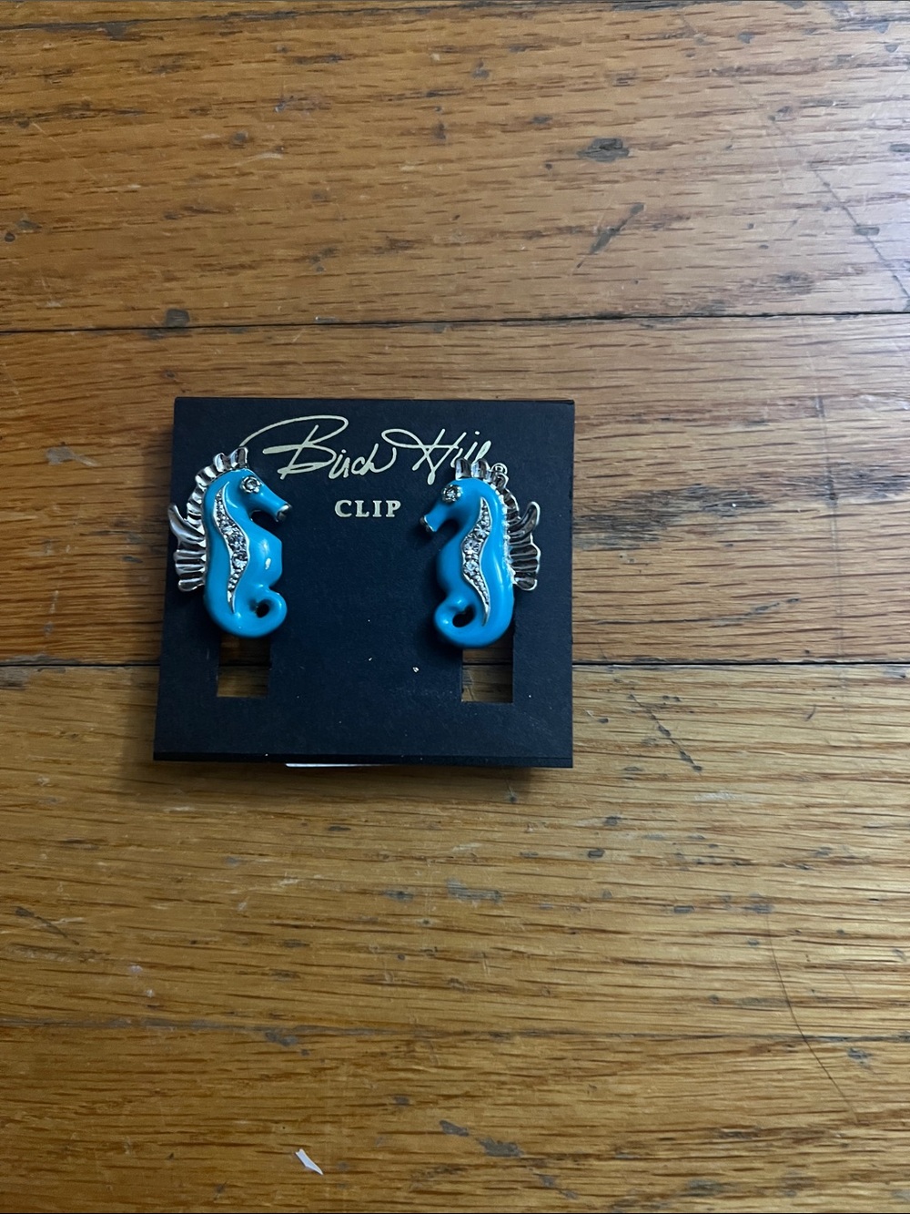 Clip on seahorse earrings